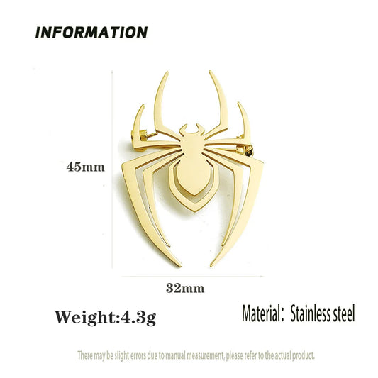 Fashion Punk Style Spider Hollow Brooch