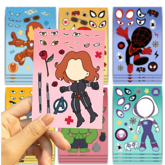 8 Sheets Disney Marvel Spider-Man & Iron Man Stickers