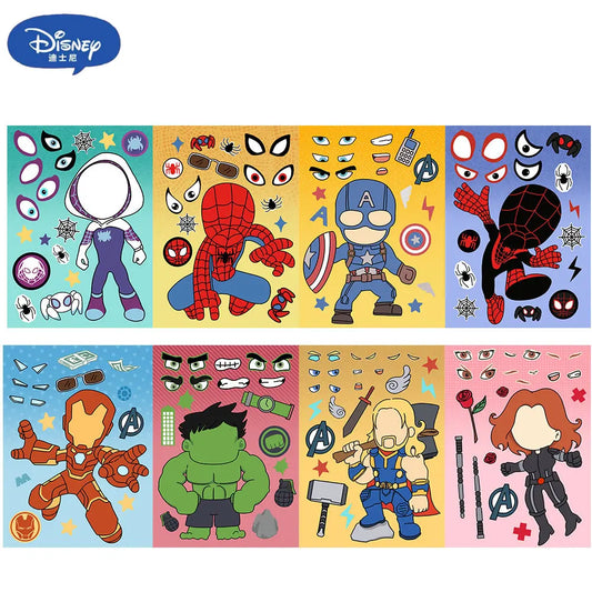 8 Sheets Disney Marvel Spider-Man & Iron Man Stickers