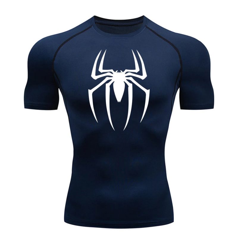 Men's Spider Print Compression Shirt - Image 5