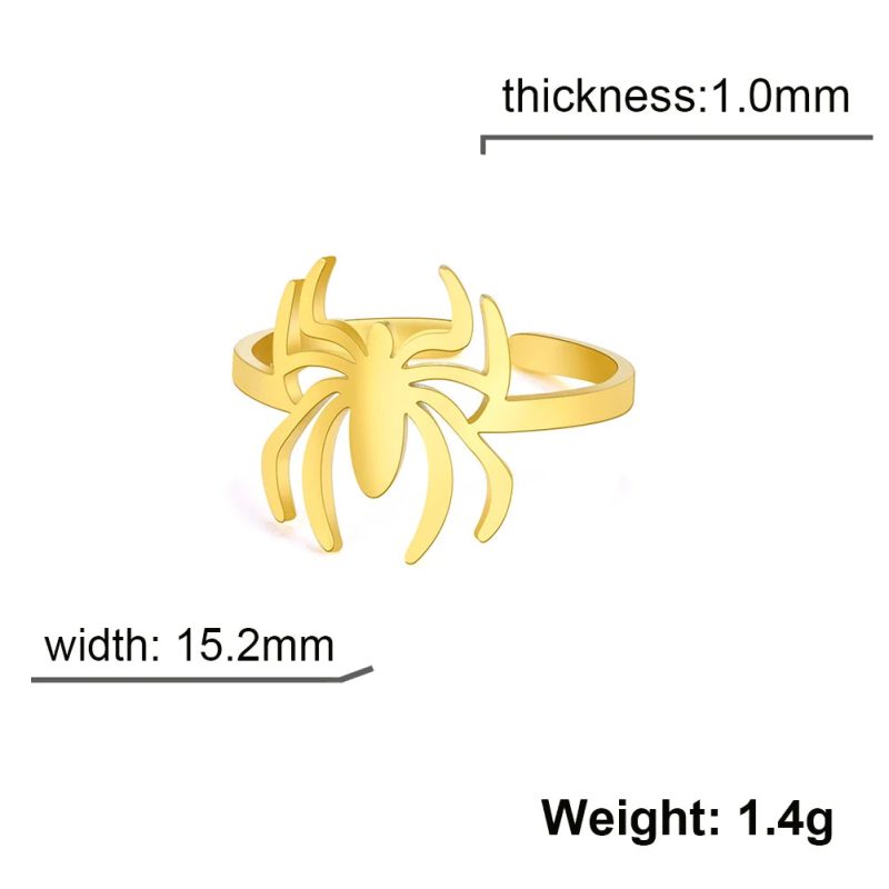 Gothic Stainless Steel Spider Ring - Image 7