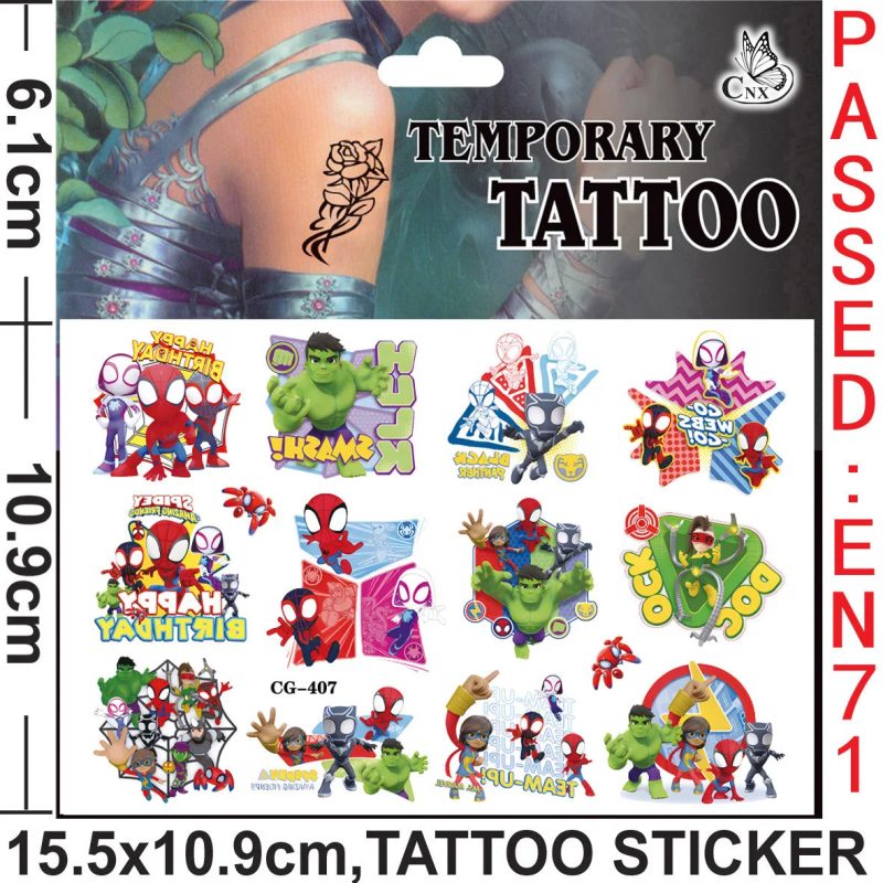 2pcs Marvel Spider-Man Temporary Tattoo Stickers - Image 4